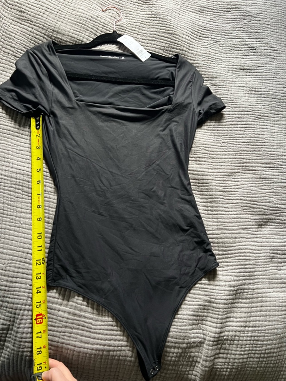 *NWT*Abercrombie & Fitch Black Square-Neck Short-Sleeve Bodysuit Size M - Picture 6 of 8